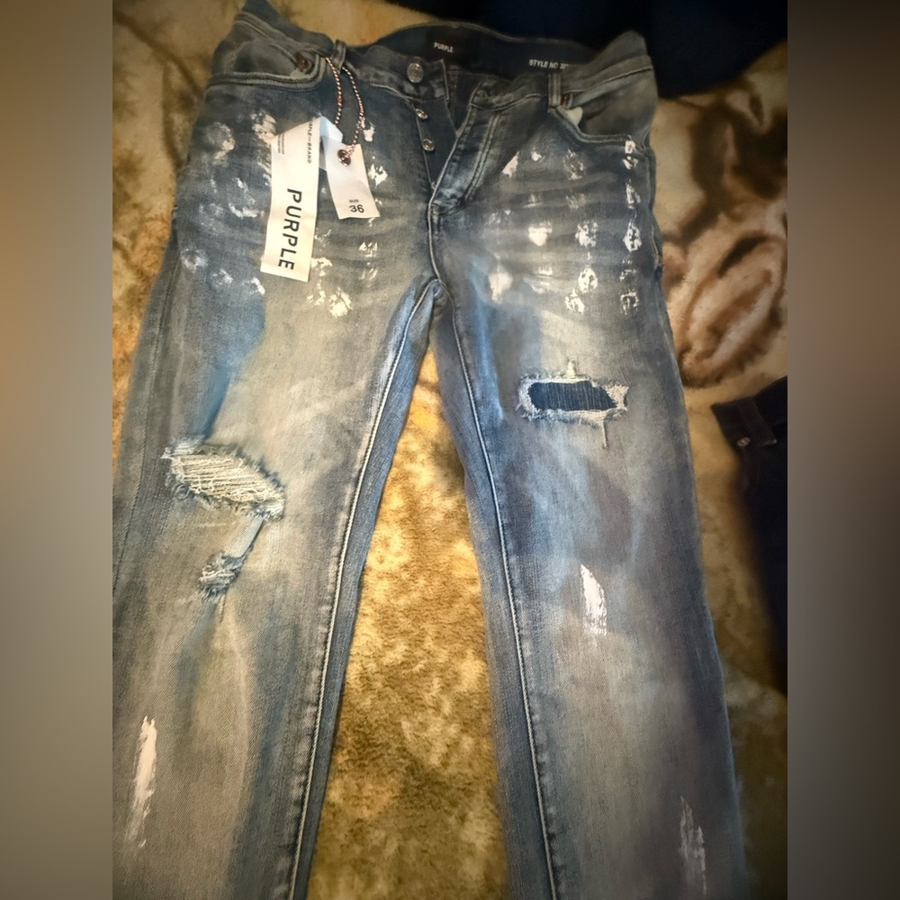 purple jeans blue